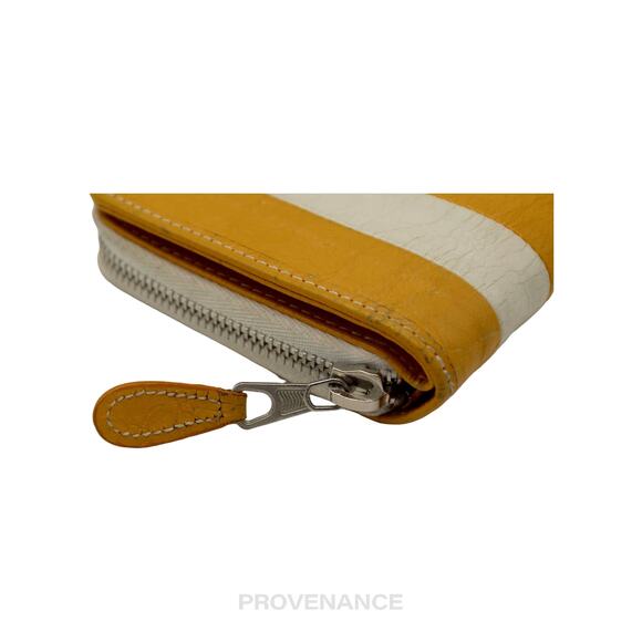 🔴 Balenciaga Bazaar Zip Wallet - Yellow Striped - Picture 6 of 12